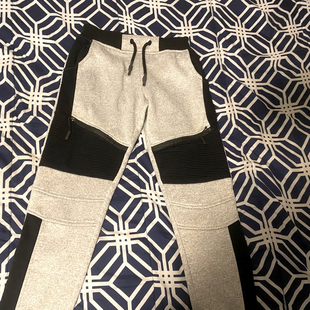 Black and grey sweatpants